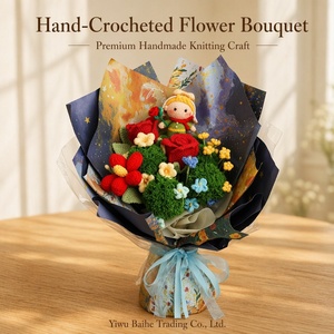 Bouquet Lavorato a Maglia del Piccolo Principe, Rose in Filato, Decorazione Floreale Romantica Fatta a Mano, Regalo di San Valentino <span class=keywords><strong>per</strong></span> <span class=keywords><strong>Lei</strong></span> dalla Cina - Product Image 2
