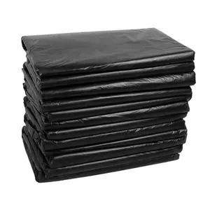 Heavy Capacity Black Trash Fold Custom Jumbo Black Ldpe Biodegradable Roll Manufacturers Black Plastic 55 Gallon Garbage Bags