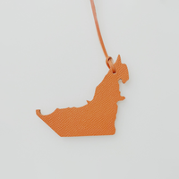 Llavero de Cuero PU con Forma de Mapa de Dubái, Emiratos Árabes Unidos, Accesorio de Moda para Bolsos, Venta Caliente