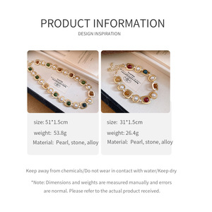Maiou <span class=keywords><strong>2026</strong></span> Nuevo Conjunto de Joyería de Lujo con Collar y Pulsera de Cuentas Multicolores para Mujer, Ideal para Aniversario - Product Image 6