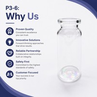 Flacon d'injection en verre borosilicate ISO 15378 GMP 22x50mm, flacon tubulaire pharmaceutique de type I 10ml pour la fabrication de médicaments stériles