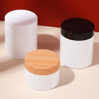 Pot vide pour crème exfoliante corporelle 100ml-500ml, en plastique PET à large ouverture avec couvercle imitation bois