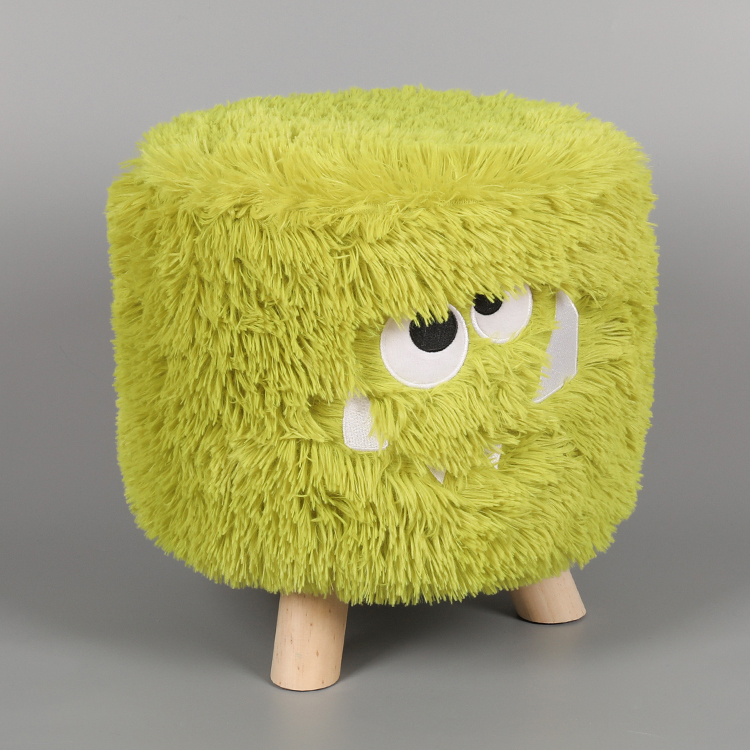 Лидер продаж, мягкий кожаный круглый стул с меховым покрытием для детей