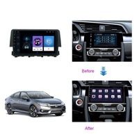 Lecteur DVD de voiture Android Jiawell, GPS, audio vidéo, radio Android, musique FM, lien téléphonique, Wifi, BT, navigation pour Honda Civic 2016-2019