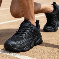 Chaussures de course à lacets pour hommes avec logo personnalisé, vente chaude, baskets de marche d'extérieur épaisses, respirantes, antidérapantes, rehaussantes