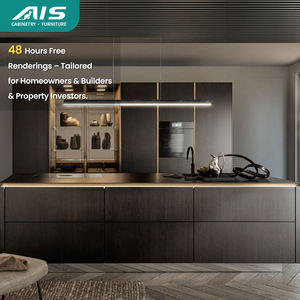 AIS Meubles de cuisine en bois au design libre 48 heures en contreplaqué MDF Armoire de cuisine îlot de rangement Armoire de cuisine Fabriqué en Chine - Product Image 1