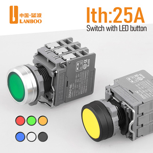 Lanboo SA2 Nút chuyển đổi tự thiết lập lại IP65 tự khóa Đầu phẳng 22mm bắt đầu tự làm 1No 1Nc tạm thời IP65 Nút chuyển đổi Plasti - Product Image 4