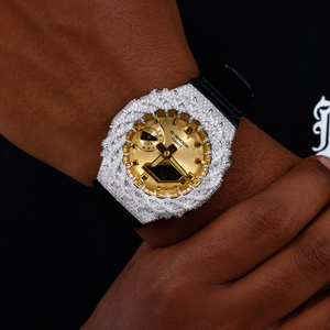 Vente en gros usine : Pièces de <span class=keywords><strong>montre</strong></span> GA2100, Lunette de <span class=keywords><strong>montre</strong></span> plaquée or avec diamants Moissanite VVS, entièrement sertie, Bijoux de fête pour hommes - Product Image 4