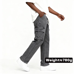 <span class=keywords><strong>WS</strong></span> thời trang jeans Hight chất lượng lỏng rộng chân đau khổ người đàn ông cổ điển denim quần quần tùy chỉnh thô denim Baggy Jeans - Product Image 1