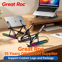 Support de bureau portable pour ordinateur portable, réglable sur 6 angles, compatible avec les ordinateurs portables de 15,6 pouces