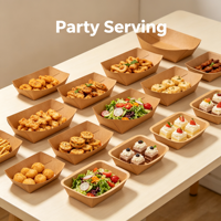 Barquettes jetables en papier kraft pour frites, ailes de poulet, idéales pour la restauration, les événements, les food trucks et les plats à emporter