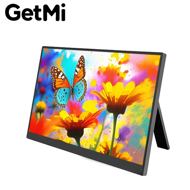 GetMi 14 Inch Portable Monitor with Built Battery 4000mAh for True Wireless Use with Laptops Smartphone Switch Portable Monitor