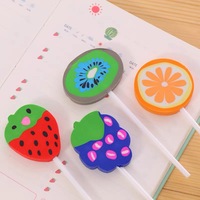 Hadiah perlengkapan sekolah alat tulis kawaii promosi untuk anak-anak OEM penghapus karet 2D pensil lucu