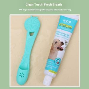 Set Sikat Gigi dan Pasta Gigi Anjing Peliharaan Ramah Lingkungan dari Plastik, Set Sikat Jari untuk Pembersihan Mulut - Product Image 5