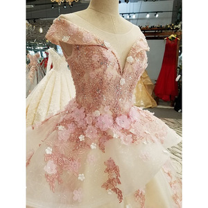 2022 vestidos de novia calientes para mujeres 2022 pakistaní Turquía Estambul flores rosa princesa novia un hombro vestido de noche de boda - Product Image 3