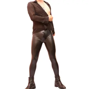 新材料男士紧身裤成人性爱舞蹈夜总会穿乳胶氨裤性爱日常穿