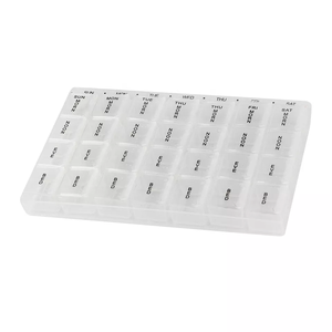 Chất lượng cao Mini nhựa 1 tháng Pill <span class=keywords><strong>Box</strong></span> mới nhất thiết kế hiện đại hình chữ nhật hộp thuốc có thể tháo rời chức năng INJ - Product Image 3