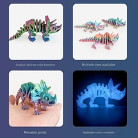 Figurine de dinosaure articulée Triceratops imprimée en 3D en PLA écologique, modèle 2026, best-seller, ornement de bureau créatif, cadeau