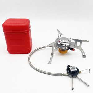Estufa de Gas Portátil de Diseño Dividido en Acero Inoxidable, Operación Manual para Camping y Uso al Aire Libre con Manguera Flexible y Compacta - Product Image 4