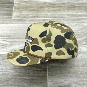 Vietnam Custom Trucker Cap Camo Rope <b>Hat</b> for Men and Women Adjustable Snap Fit Panel <b>Flat</b> Brim <b>Hat</b> - Product Image 2