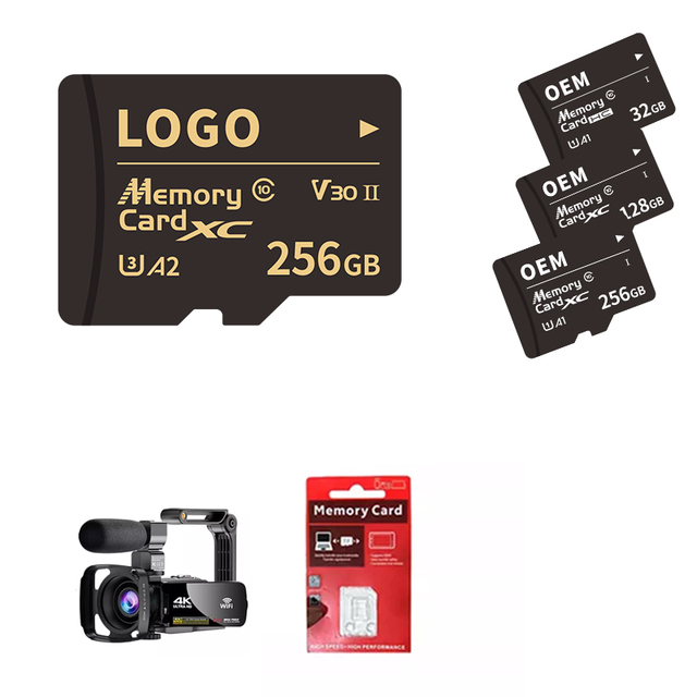 CE ROHS FCC Certified High-Speed TF Memory Cards 256GB/128GB V90 Read 70-120M/S Write 10-40M/S Custom Logo Model JF-TF01 JINFLY