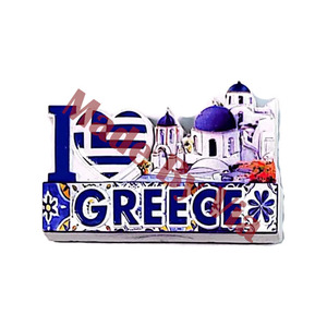 Aimant de réfrigérateur souvenir touristique en résine 3D, Crète, Grèce - Product Image 2