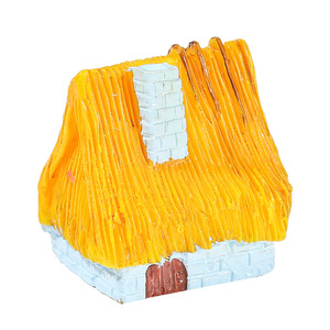 Miniature House <b>Ornament</b> Resin Thatched Cottage Outdoor Garden Decoration Irregular Shape Painted Finish - Product Image 5