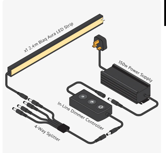 Smart Control Warm White 2.4m LED Copper Black Slat Wall Light Flexible Neon Lighting Kits IP67 Rated Dimmable for Living Room