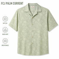 Chemise de bain résistante au chlore et à l'eau salée UPF 50+ à imprimé palmier, élégante, légère, séchage rapide, boutonnée, col chemise, pour piscine et tenue décontractée, OEM