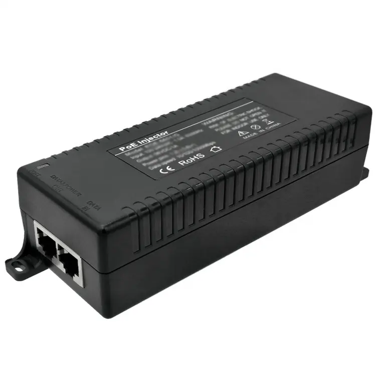 카메라 맞춤형 1000Mbps 48V 52V + 0.5A-1.5A POE 어댑터 용 기가비트 인젝터 패시브 POE 스위치 고출력 플라스틱 어댑터