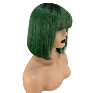 1B/Màu xanh lá cây màu <span class=keywords><strong>Bob</strong></span> tóc giả với bang Máy làm Brazil tóc glueless tóc giả ngắn <span class=keywords><strong>Bob</strong></span> tóc giả tóc con người với những tiếng nổ cho phụ nữ da đen - Product Image 1