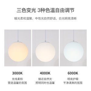 Acrylic Milky White Spherical Pendant <b>Light</b> 15-50cm LED Round Modern Minimalist Ceiling Lamp for <b>Dining</b> Room Decor - Product Image 4