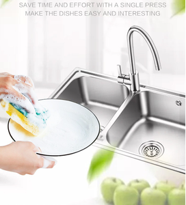 Dispensador de Jabón Multifuncional <span class=keywords><strong>para</strong></span> Cocina, Dispensador de Jabón Líquido con Bomba, Soporte <span class=keywords><strong>para</strong></span> Esponja, Presión Manual, Gris Oscuro/Blanco/Negro - Product Image 3