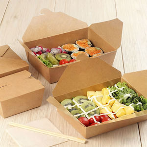 Caja de Pasta Personalizada de Alta Gama Resistente a la Grasa, Contenedor de Alimentos de Papel Kraft Marrón, Caja de Embalaje Cuadrada <span class=keywords><strong>para</strong></span> Ensaladas y Comida Rápida - Product Image 3