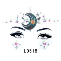 Autocollants de visage en strass virals, maquillage lumineux, tendance TikTok, art corporel pour festivals, bijoux en cristal DIY pour Halloween