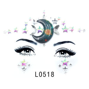 Adesivo Temporaneo per Viso ZHONGLI Chic Jewel con Logo di Diamanti e Fiori in Resina Colorata a Forma di Gufo per Accessori di Trucco - Product Image 4