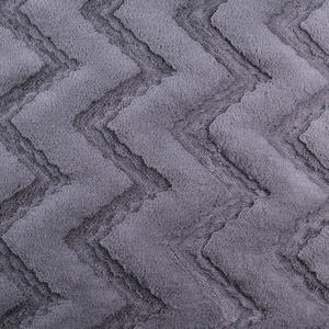 LongFine recyclé 100 Polyester tissu fourrure de lapin en relief vague 3D Jacquard tricoté tissu pour vêtements maison Textie couverture - Product Image 1
