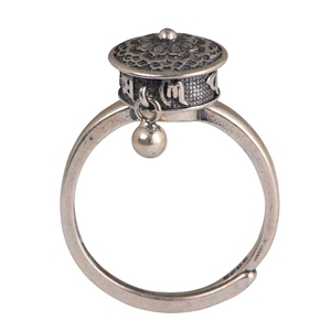 100% Sterling Bạc Phụ Nữ Của Nhẫn Cổ Điển Phật Giáo Kinh Thánh Quay Xi Lanh Inlay Đồ Trang Sức Thời Trang Mạ Quà Tặng Đảng Thẻ - Product Image 1