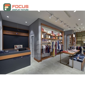 Modern Shop Interior Powder Coated Metal Display System Project Management Boutique Store - Product Image 2