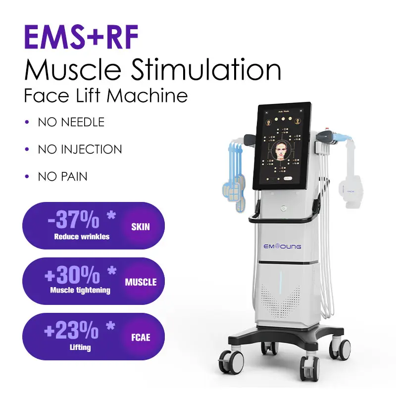 สินค้ามาใหม่ Ems Rf Face Lift เครื่องต่อต้านริ้วรอยและต่อต้านริ้วรอย