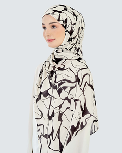 卸売プリントモダールヒジャブショールメーカー スカーフ 通気性のある控えめなプリント織りヒジャブ カスタムラベル - Product Image 1