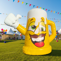 Mug à bière gonflable géant lumineux en forme de dessin animé pour la location événementielle, modèle Holland Carton