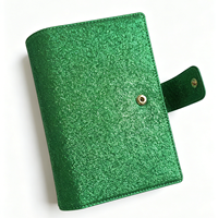 Carpeta de Cuero Brillante con Cierre, Organizador A5, A6, A7, con Bolsillo con Cremallera para Presupuesto