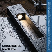 Lampe de chemin LED étanche 20W en aluminium aérospatial noir, carrée et creuse, hauteur réglable 2,5-4,0M pour projets extérieurs
