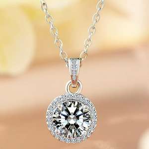 Chaîne en acier inoxydable exquise, cristal de Zircon cubique blanc CZ, pendentif tournesol, collier de mariage, colliers bijoux pour femmes <span class=keywords><strong>maman</strong></span> - Product Image 1