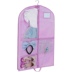 Bolsa para Disfraces de Danza para Niños de Poliéster 210D con Ventana de PVC Colgante, 3 Bolsillos Transparentes, Cremallera Central, Tarjetero, para Ballet, Recital, Cosplay - Product Image 1