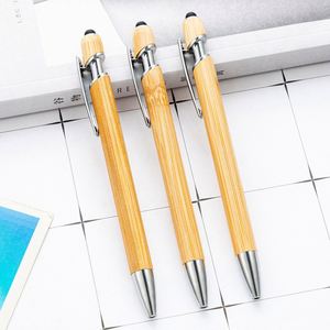 Stylo en bambou écologique, stylo à bille encre noire 1 mm, durable pour l'écriture, produits de bureau - Product Image 1