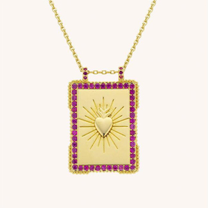 Collar Jinyuan, Cadena de Eslabones de Acero Inoxidable con Baño de Oro de 18K y Circonita, Diseño de <span class=keywords><strong>Sol</strong></span>, Luna, Corazón, Ojo Turco Azul, Esmalte, Cartas del <span class=keywords><strong>Tarot</strong></span>, Gran Venta - Product Image 4