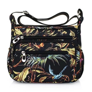 Jiusely Dames Nylon Messenger Bag met bloemenpatroon Crossbody-schoudertas Multi-zakken Lichtgewicht reistas 5L Ritssluiting - Product Image 4