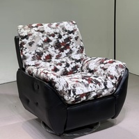 Moderner Relaxsessel aus Leder mit Gepolsterter Rückenlehne Manuell Verstellbar Wohnzimmermöbel Zeitgenössisches Design Freizeitstuhl